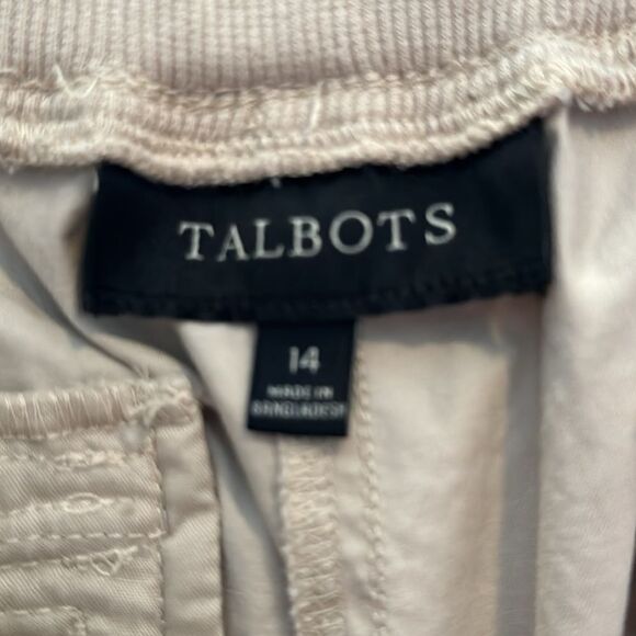 Talbots Tan Cotton Casual Outdoor Womens Khaki Tan Roll Tab Ankle Cropped Pants - Picture 15 of 16